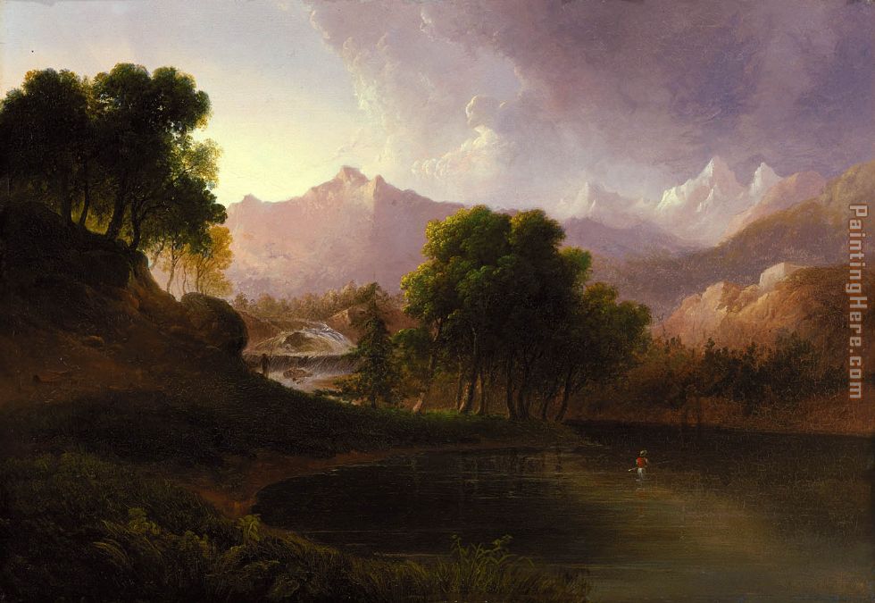 Landscape with Stream and Mountains painting - Thomas Doughty Landscape with Stream and Mountains art painting